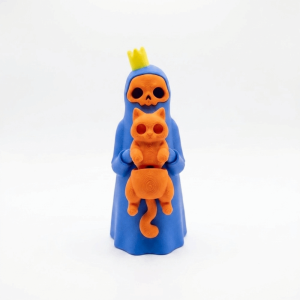 NBANLIKE 3D Printed Ghost Cat Figurine Movable Limbs Adjustable Pose Halloween Decor Themed Gift Spooky Cute Tabletop Statue Halloween