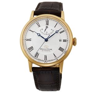 Đồng hồ cơ nam Orient Star Watch Classic RE-AU000 máy tích cót 50 tiếng máy lộ cơ automatic mặt kính Sapphire chống xước chống nước 5 ATM dây da đeo tay cao cấp xuất xứ Nhật Bản chính hãng