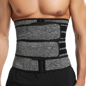 JHHB Men Body Shaper Waist Trainer Corset Fitness Slimming Belt Waist Trimmer Fajas Fat Burning Sweat Girdle Weight Loss Shapewear