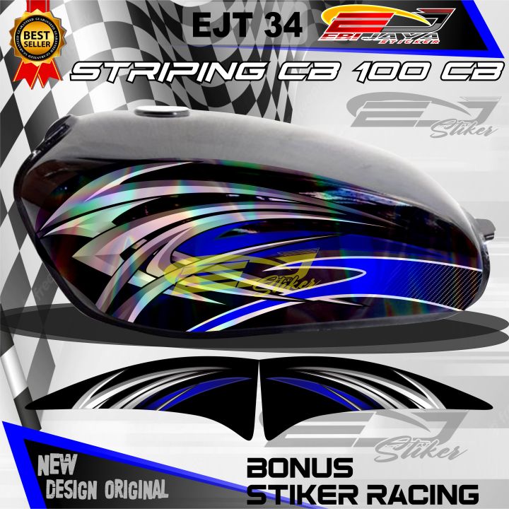VARIASI STIKER CUSTOM CB HOLOGRAM DAN NON HOLOGRAM TERUPDATE / DECALL STRIPING BODY MOTOR CB / STICKER MOTOR CB EJT34