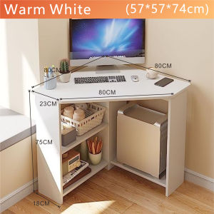 RISRON Corner Table Office Desk Triangular Office Desk Wooden Triangle Table
