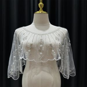 OUREAL Trang trí bằng  sa Khăn choàng Flapper Đính hạt Ren  Áo khoác ngoài ngắn Cổ điển Nhiều màu sắc Khăn choàng vai đính sequin Phụ nữ