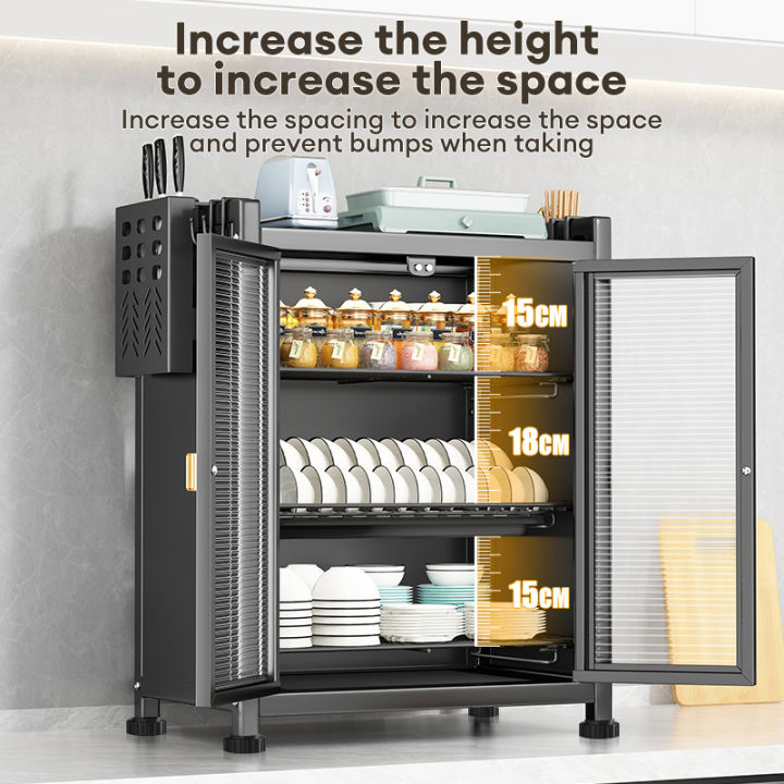 PANDH%203Tier%20Kitchen%20Dish%20Rack%20Cabinet%20Organizer%20Dustproof%20Multifunctional%20Countertop%20Kitchen%20Storage%20Cabinet%20-%20Image%203