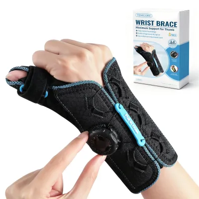 Tech Love Wrist Brace for Carpal Tunnel Knob Adjustable Thumb Brace with Ergonomic PE Splint for Arthritis Tendonitis Syndrome