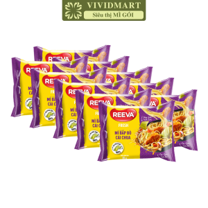 [SET 10 GÓI] - UNIBEN - Mì Reeva Fresh 4 vị: Lẩu Nấm Chua Cay Gà Nấm Phô Mai Cay Bắp Bò Cải Chua Gà ngũ quả (85g/gói)