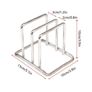 Stainless Steel Cutting Board Holder Space-Saving Durable Storage Shelving Dish Stand for Kitchen Countertop