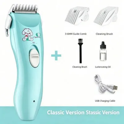 Baby Hair Clipper Low Noise Waterproof Rechargeable Hair Trimmer Ceramic Blade for Newborn Kids Safe Cutting