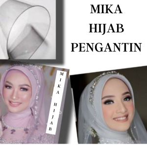 Mika Kerudung Hijab Pengantin Bening / Mika Jilbab Pengantin Bening Tebal / Mika Untuk Hijab Sekolah
