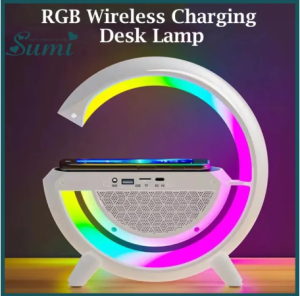 NEWEST Bluetooth Speaker 15W Wireless Charger Smart Speaker LED Atmosphere RGB Light Desk Lamp Night Light BT2301