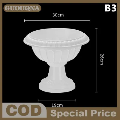 GUOUQNA แจกันพลาสติกลายคลื่นน้ำขนาดใหญ่1ชิ้นแจกันดอกไม้สไตล์นอร์ดิกทันสมัยตกแต่งบ้านห้องนั่งเล่น