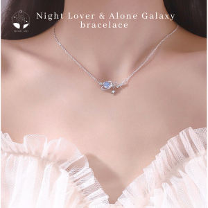 MNL💗Night lover & Alone Galaxy ต่างหูหนีบ จันทร์ดาว เครื่องประดับแฟชั่น เงินแท้ ไม่ลอกดำ สไตล์มินิมอล เกาหลี ของขวัญ