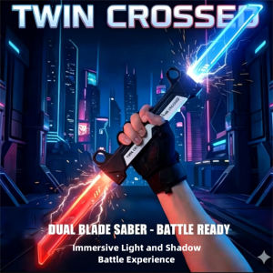 2-in-1 Colorful Light-Up Double-Edged Telescopic Lightsaber Toy Two-in-One Insertable Lightsaber Role-Playing Toy Samurai Sword