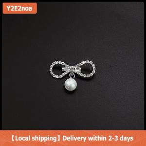 【Local shipping】 Fashion Romantic Sweet Rhinestone Bowknot Brooch Pearl Tassel Buckle Pin Cardigan Coat Sweater Brooches Wedding Accessories