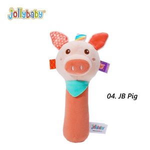 Jollybaby Soft Cotton Baby Hand Rattle – Infant Rattle Toy for Newborn