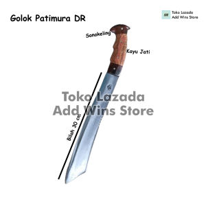 Golok Potong Kayu Bahan Baja Per Asli Fulltang Anti Copot - Golok Bentuk Patimura Potong Bambu Super Kuat Anti Gompal