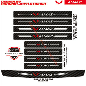 9pcs stiker carbon mobil wuling ALMAZ cutting sticker pelindung bawah pintu mobil dari pijakan kaki dan bagasi mobil