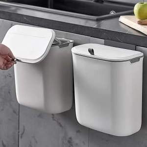 Home Signature Kitchen Wall-mounted Trash Can Household Cabinet Door Bathroom Hanging Classification Sliding Cover Creative Trash Can