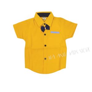 [Hoàn tiền 6%] Áo sơ mi ngắn tay chất đũi mềm mát thấm hút cho bé trai 10-40kg