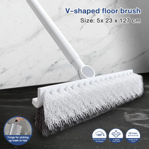 V-shaped floor brush Floor Scrub Brush with Long Handle Tile Kitchen Bathroom Glass Toilet 清洁地刷