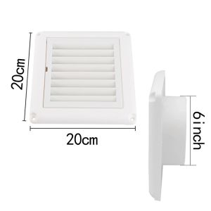 Vent Systems Gable Air Vent Louver 4" 6" Square Grille Cover For Ceiling Mounted Ventilation