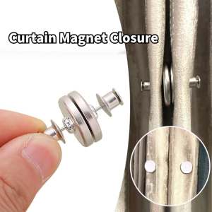1 Pair Curtain Magnetic Buckle Curtain Clasp Tool-Free Removable Prevent Light Leakage Magnet Button