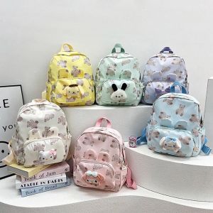 QTWIX Cinnamoroll กระเป๋าเป้สะพายหลังการ์ตูน Kuromi Melody Pachacco แมวคิตตี้แมว กระเป๋านักเรียนสำหรับเด็ก หวานหวานแหววว จุได้มาก กระเป๋าสะพายไหล่น่ารัก สำหรับเด็กๆ