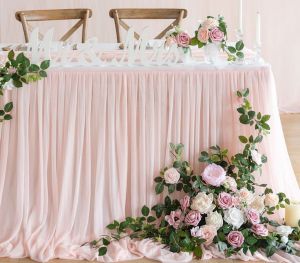 Rok Meja Rempel Dekorasi Pesta Meja Prasmanan Wedding Hajatan