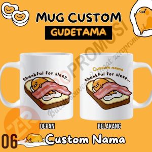 Mug Custom Gudetama - Mug Gelas Gudetama Kartun Lucu