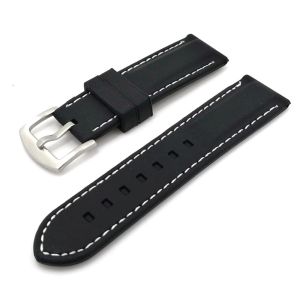 GENENIC Blcak Universal Sport Waterproof 20mm 22mm 24mm Silicone Watch Band Watch Accs Watchbands Strap