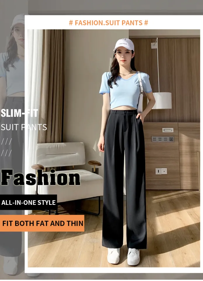 trousers for women suit pants women's high-waisted loose straight