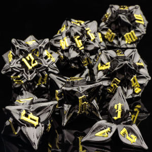 Flower DnD Metal Dice Set Sharp Edge Polyhedral Dice for Dungeons And Dragons Table Games D&D Metal Dice Chirstmas Gift