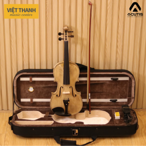 Violin Acutis AHV450 4/4 Cao Cấp - Gỗ Thông Kèm Hộp Nhựa Vĩ & Gối - Bảo Hành 12 Tháng