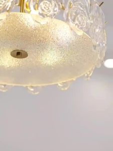 IGDL โคมระย้า LED ที่ทันสมัยดอกกุหลาบโคมไฟเพดานแก้วห้องนั่งเล่นห้องนอนโคมไฟโคมไฟตกแต่งบ้าน