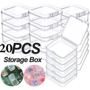 20 Pcs Clear Clamshell Organizer Pack Pins Jewelry Pill Earplug Office Stationery Mini Storage Boxes