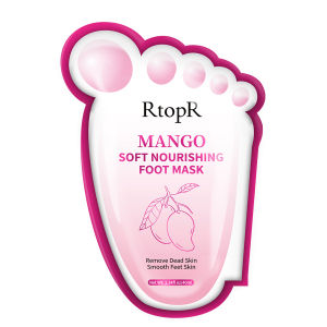RtopR FDA มะม่วง กระเป๋าใส่เท้า 1 ชิ้น ไวท์เทนนิ่งและความชุ่มชื้น กำจัดผิวหนังที่ตายแล้ว การดูแลเท้า Mango Remove Dead Skin Exfoliating Foot Membrane
