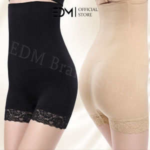 EDM 2PCS Girdle Body Shaper Waist Trimmer Body Shaper High Waist Lace Slimming Tummy Shapewear Plus Size M-4XL