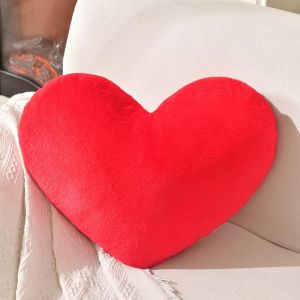 Heart Pillow White Heart Shaped Pillow Soft Rabbit Fur Small Decorative Pillow for Bed Heart Cushion for Couch Girls Women Day Gift
