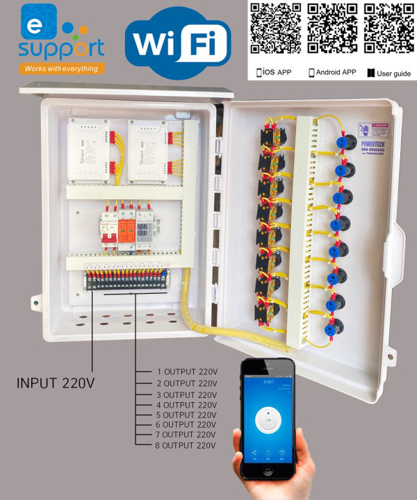 8 โซน Sonoff 4Chx2 Ewelink Appตู้ควบคุมอุปกรณ์ไฟฟ้าอัตโนมัติ เปิด โซลินอยด์วาล์ เปิดไฟ ไม่ควรต่อกับมอเตอร์โดยตรง ตู้ PVC