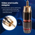 (LBI1) Monster 24Pcs Rca Male Adapter Solder Connector For Audio Video Cctv Ip Camera Security Coaxial Cable Solderness. 