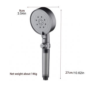Handheld Shower Head Set With Filter High‑Pressure Pressurized Silicone Nozzles Multi‑Mode 1‑Click Stop Sprinkler For Bathroom Showering