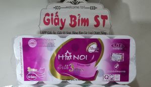 Giấy vệ sinh Hà Nội 3 lớp 10 cuộn chính hãng có tem cho nhà hàng khách sạn quán ăn