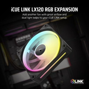 พัดลมระบายความร้อน CORSAIR iCUE LINK LX120 RGB EXPANSION BLACK : CO-9051025-WW