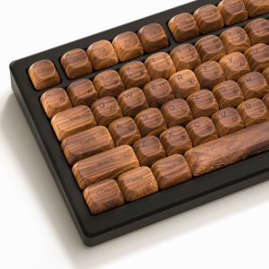 134 Keys MOA Profile Walnut Wood PBT Keycaps Customs Dye Sub Key Caps for 61/87/104 Cherry MX Switch Gaming Mechanical Keyboard