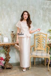 601#ชุดเดรสลูกไม้สไตล์เกาหลีชุดไปงานแต่งงานบวชชุดทำงาน by WOW Shop DD