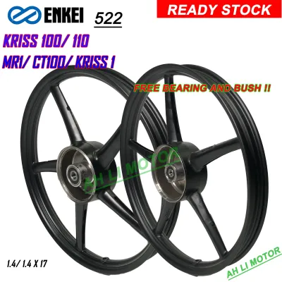 ENKEI RIM ( 522 pattern ) MODENAS KRISS1 / KRISS 100 / KRISS 110 / CT100 / KRISS2 (MR1) (DISC DEPAN) FREE BEARING AND BUSH