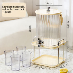 3.5/5L Holder+Jug Water Container with Faucet Large-capacity Refrigerator Cold Drink Kettle Fruit Tea Storage Pitchers Tank