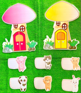 NHÀ CÂY NẤM & CÁC BẠN THÚ ĐI HỌC - màu ngẫu nhiên (Đồ Dùng Dạy Học Miki)