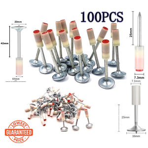 100Pcs Steel Nail Gun Mini Rivet Gun Bullet 16mm x 40mm Round Nails for Gun Rivet Ceiling Repair Wall Rivet Heavy Duty