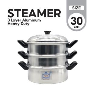 Royal Crown Aluminum Steamer 24cm 26cm 30cm / 3-Layers /Siomai/Cooking/Baking/Kitchen/Mura Makapal Good Quality Cookware