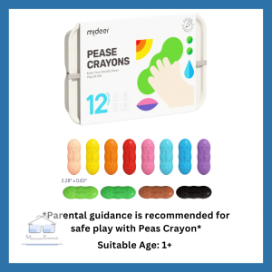 (12 Colors Pease Crayons) Mideer Pease Crayon Children Kid Colorful Quality Washable Art and Craft Present